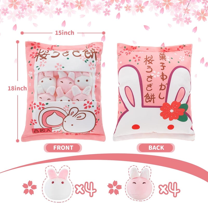 Bukela Cute Plush Pillow Kawaii Room Decor Throw Cute Pillow Removable Stuffed Animal Fluffy Christmas Home Decor Gifts(Bunny) - Image 2